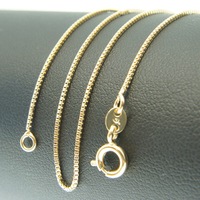 18k Gold F 46cm 18'' necklace 1mm solid box chain for pendant AUS MADE