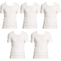 5 Pk Holeproof Aircel Thermal Mens T-shirt Short Sleeve Tee Top MYQ31A White Waffle Knit