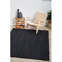Rug Culture Black Hand Braided Jute Rug