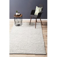 Rug Culture Black & White Handmade Felted Wool Scandi Rug