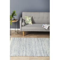 Rug Culture Blue Handmade Wool Scandi Flatwoven Rug