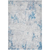 Rug Culture Blue & Silver Silk Look Printed Rug