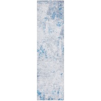 Rug Culture Blue & Silver Silk Look Printed Rug
