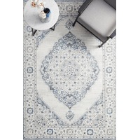 Rug Culture Blue & Silver Silk Look Transitional Rug