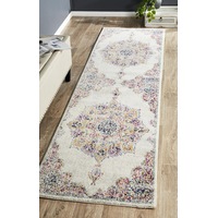 Rug Culture Bone & Multi Durable Vintage Look Runner Rug