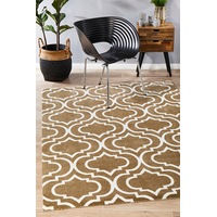 Rug Culture Brown Digital Print Super Soft Moroc Trellis Rug