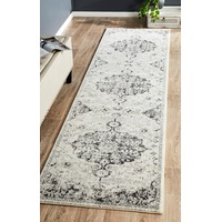Rug Culture Charcoal & Grey Durable Medallion Runner Rug