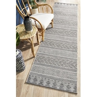 Rug Culture Charcoal Grey Indoor/Outdoor Flat Woven Runner Rug