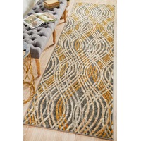 Rug Culture Charcoal Silky Finish Mid Century Runner Rug