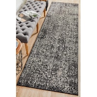 Rug Culture Charcoal Vintage Glam Runner Rug