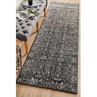 Rug Culture Charcoal Vintage Style Runner Rug