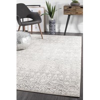 Rug Culture Grey & Bone Ivory Aztec Durable Rug