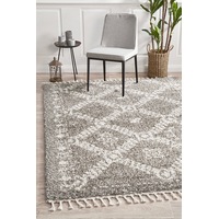 Rug Culture Grey & Bone Ivory Bohemian Modern Shag Rug