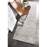 Rug Culture Grey & Bone Ivory Coastal Durable Runner Rug