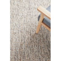 Rug Culture Grey & Natural Hand Loomed Wool & Jute Rug