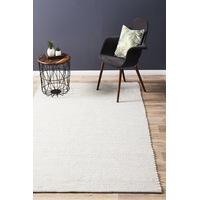 Rug Culture Grey & White Handmade Felted Wool Scandi Rug