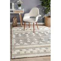 Rug Culture Ivory Handmade Wool Cotton & Viscose Scandi Flatwoven Rug