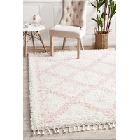 Rug Culture Ivory & Pastel Bohemian Modern Shag Rug