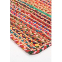 Rug Culture Multi Hand Braided Cotton & Jute Bohemian Flatwoven Rug