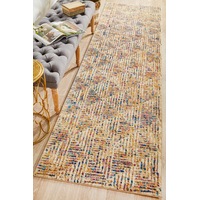 Rug Culture Multi Silky Finish Grid Runner Rug