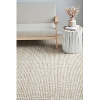 Rug Culture Natural & Cream Hand Loomed Wool & Jute Rug