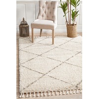 Rug Culture Natural Geometric Modern Shag Rug