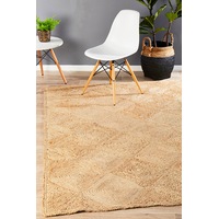 Rug Culture Natural Hand Braided Jute Coastal Flatwoven Rug
