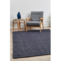 Rug Culture Navy Handmade Reversible Modern Flatwoven Rug