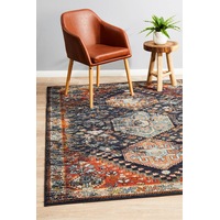 Rug Culture Navy Multi Vintage Look Aztec Rug