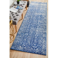 Rug Culture Navy Vintage Style Runner Rug