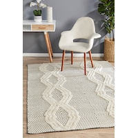 Rug Culture Neutral Handmade Wool Cotton & Viscose Scandi Flatwoven Rug
