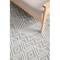 Rug Culture Off White & Grey Textured Scandi Rug