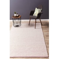 Rug Culture Pink & White Handmade Felted Wool Scandi Rug