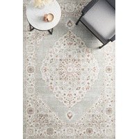Rug Culture Rose & Silver Silk Look Transitional Rug