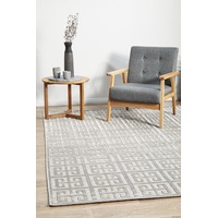 Rug Culture Silver Art Deco Textured Rug