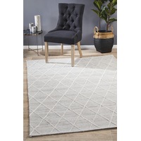 Rug Culture Silver & Grey Handmade Wool Blend Scandi Rug