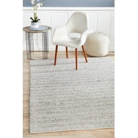 Rug Culture Silver Hand Woven Wool & Viscose Textured Rug