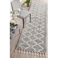 Rug Culture Silver & Ivory Skandi Modern Shag Rug