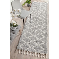 Rug Culture Silver & Ivory Skandi Modern Shag Rug