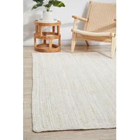 Rug Culture White Hand Braided Jute Rug