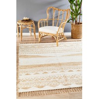 Rug Culture White Hand Loomed Jute & Cotton Chenille Rug