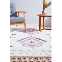 Rug Culture White Multi Super Soft Beber Shag Rug