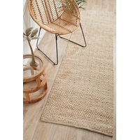 Rug Culture White & Natural Hand Braided Jute Geometric Rug
