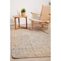 Rug Culture White & Natural Hand Braided Jute Rug