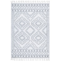 Rug Culture White & Silver Moroccan Shag Rug