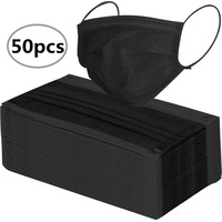 Black Disposable Face Masks - 50 Pack