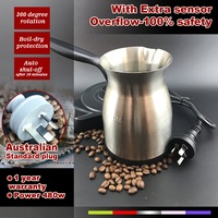 Electric Turkish Greek Arabic Coffee Maker Pot Automatic Sensor Anti Overflow 220ml
