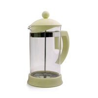 1000ml Glass Tea Coffee Maker Tea Pot Macaron Color French Press Coffee Plunger - YELLOW