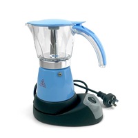 Light Blue Electric Moka Coffee Maker Espresso Machine Italian Classic 6Cups Auto Power