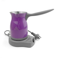 Purple Electric Turkish Greek Arabic Coffee Maker Pot Automatic Sensor Anti Overflow